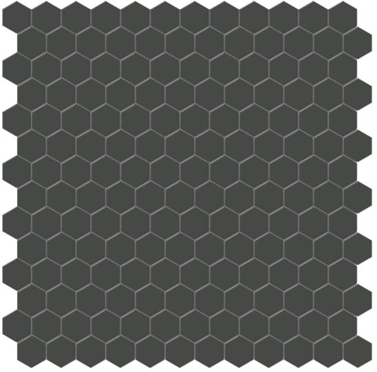 1" Retro Black Matte Hex Mosaic | Gramercy Kitchen and Bath
