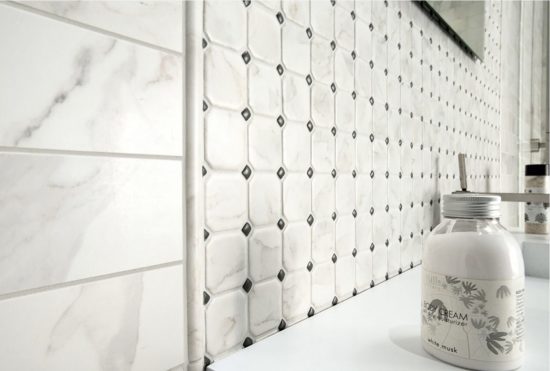 12x12 Calacatta Ottagona Mosaic | Gramercy Kitchen and Bath