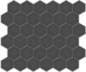2" Retro Black Matte Hex Mosaic | Gramercy Kitchen and Bath
