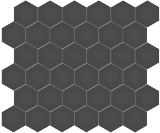 2" Retro Black Matte Hex Mosaic | Gramercy Kitchen and Bath