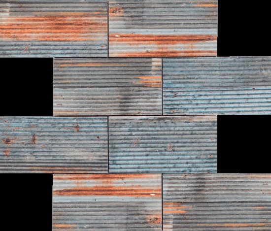 2.8"x6" Rust Industrial Linear Relief Pattern Glazed Ceramic Mosaic | Gramercy Kitchen and Bath