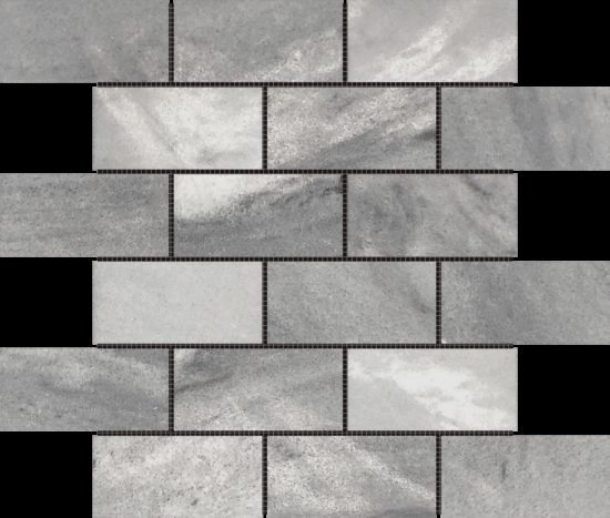 2"x4" Brick Ice Grey Mosaic | Gramercy Kitchen and Bath