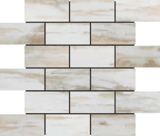 2"x4" Glazed Ceramic Beige Mix Rough Surface Mosaic