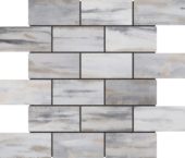 2"x4" Glazed Ceramic Grey Beige Mix Rough Surface Mosaic | Gramercy Kitchen and Bath