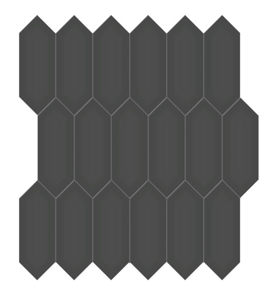 2x5 Retro Black Glossy Picket Mosaic | Gramercy Kitchen and Bath