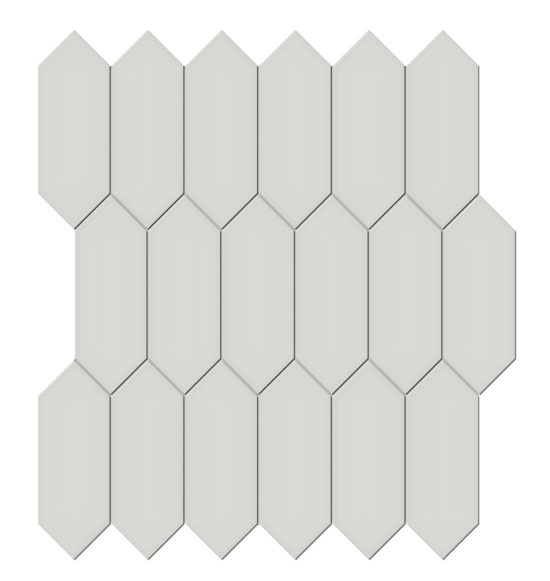 2x5 Warm Grey Glossy Picket Mosaic | Gramercy Kitchen and Bath