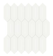 2x5 White Glossy Picket Mosaic | Gramercy Kitchen and Bath