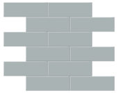 2x6 Cloud Blue Glossy Brick Mosaic | Gramercy Kitchen and Bath