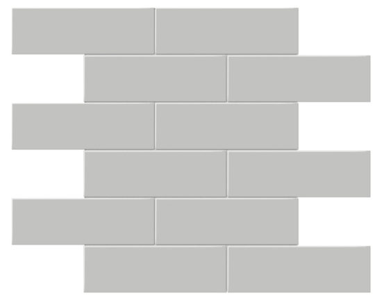 2x6 Loft Grey Glossy Brick Mosaic | Gramercy Kitchen and Bath