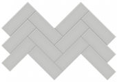 2x6 Loft Grey Glossy Herringbone Mosaic | Gramercy Kitchen and Bath