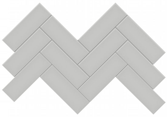 2x6 Loft Grey Glossy Herringbone Mosaic | Gramercy Kitchen and Bath