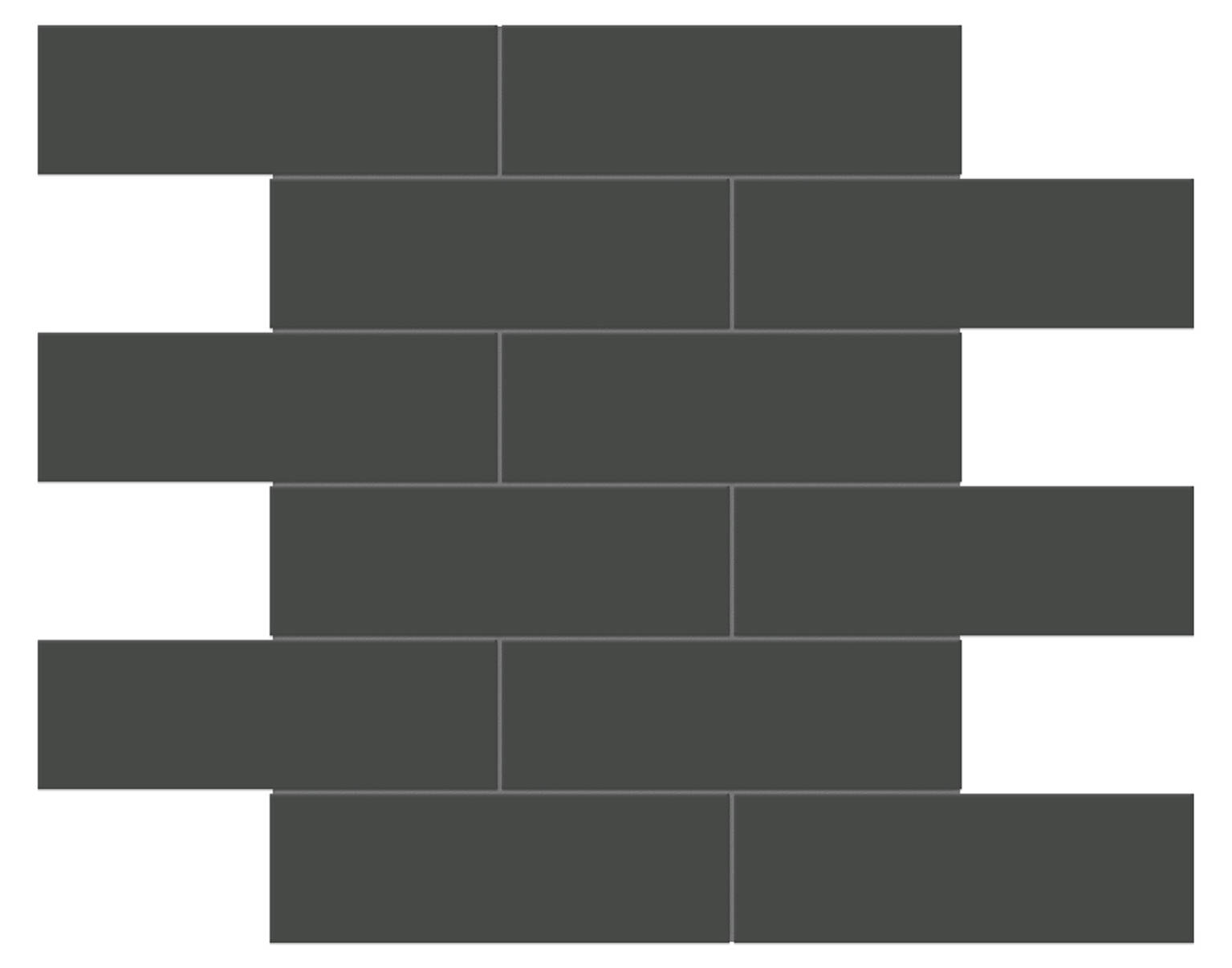 2x6 Retro Black Glossy Brick Mosaic | Gramercy Kitchen and Bath
