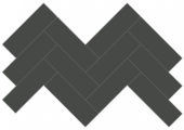 2x6 Retro Black Matte Herringbone Mosaic | Gramercy Kitchen and Bath