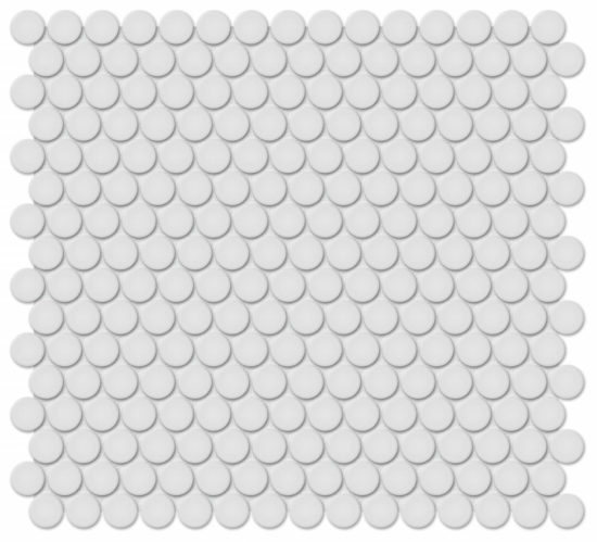 3/4" Gallery Grey Glossy Penny Round Mosaic | Gramercy Kitchen and Bath