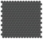 3/4" Retro Black Matte Penny Round Mosaic | Gramercy Kitchen and Bath