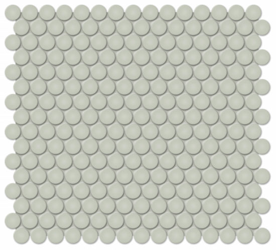 3/4" Soft Sage Glossy Penny Round Mosaic | Gramercy Kitchen and Bath