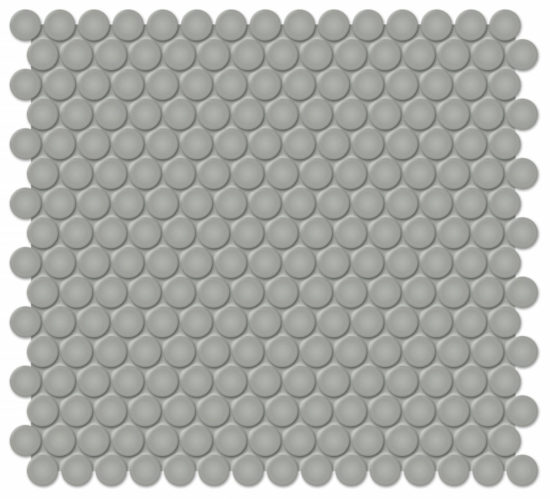 3/4" Taupe Glossy Penny Round Mosaic
