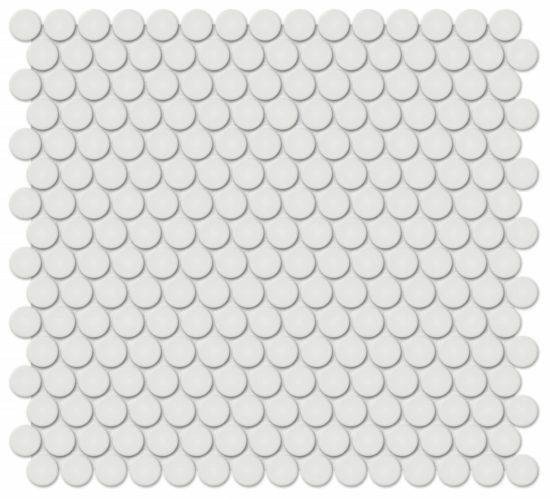 3/4" Vintage Grey Matte Penny Round Mosaic | Gramercy Kitchen and Bath