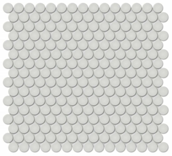 3/4" Warm Grey Matte Penny Round Mosaic | Gramercy Kitchen and Bath