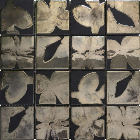 3"X3" Flowers Glazed Ceramic | Gramercy Kitchen and Bath