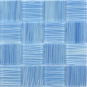 3"X3" Glass Pool Striped Light Blue Mosaic | Gramercy Kitchen and Bath
