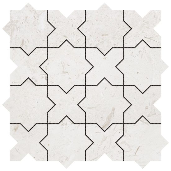3"x3" Cross & Star Beige Marble | Gramercy Kitchen and Bath