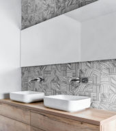 4"X4" Island Native Series Black & White Glazed Ceramic Mosaic | Gramercy Kitchen and Bath
