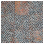 4"X4" Rust Industrial Relief Pattern Glazed Ceramic Mosaic | Gramercy Kitchen and Bath