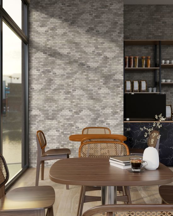 5x10cm Multi Finish Mosaic Limestone | Gramercy Kitchen and Bath