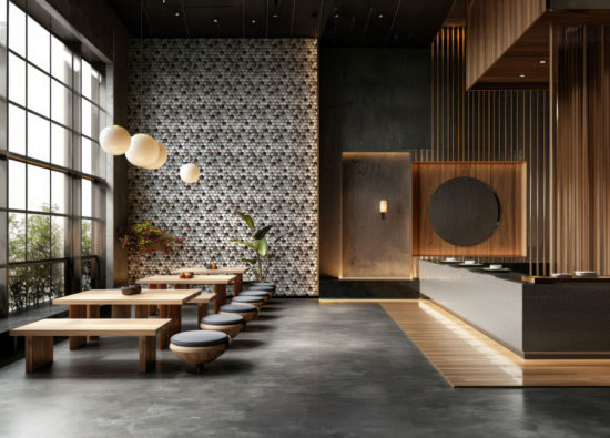 Aluminum Hexagon 19 Brown Mosaic | Gramercy Kitchen and Bath