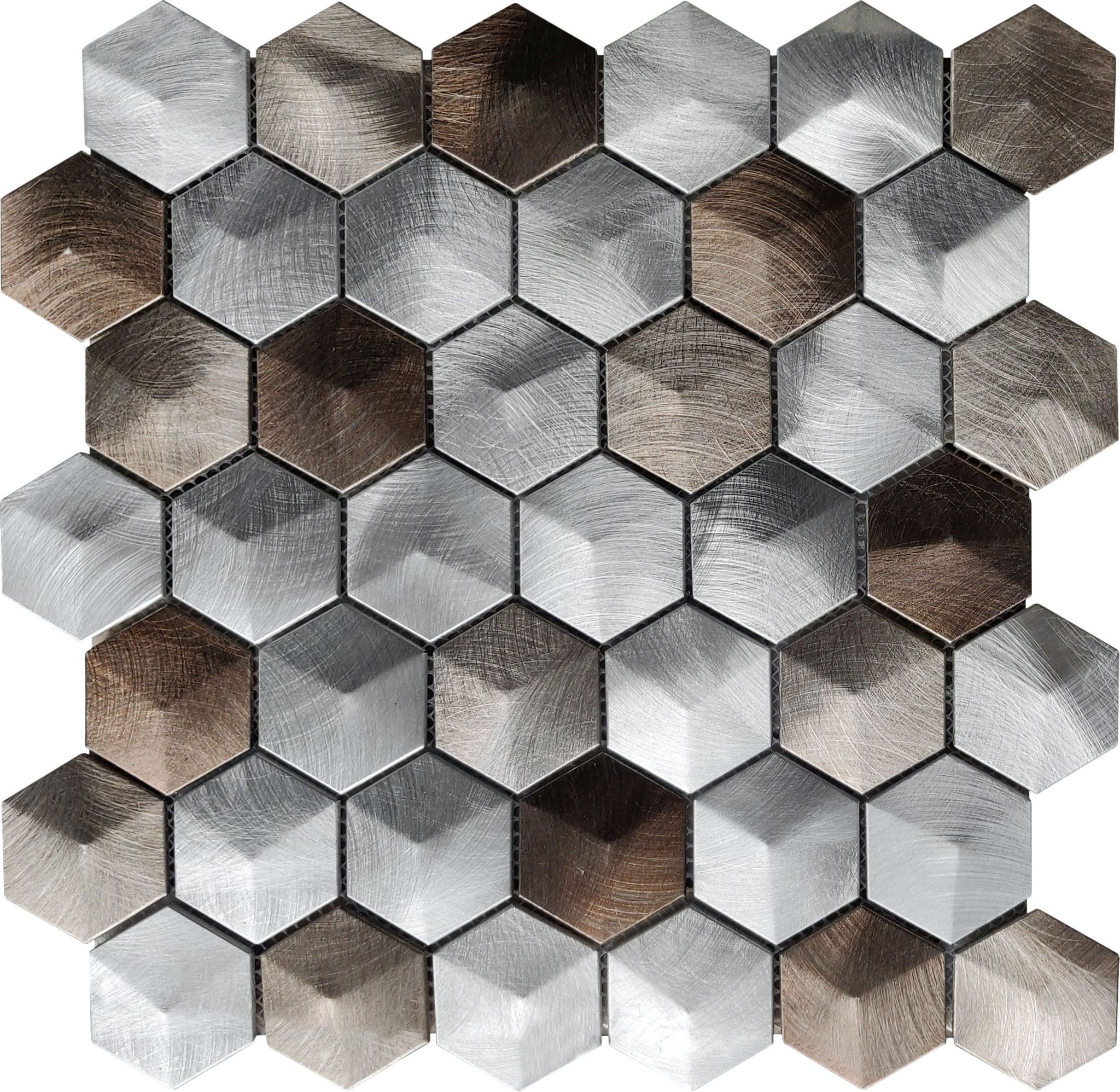 Aluminum Hexagon 19 Brown Mosaic