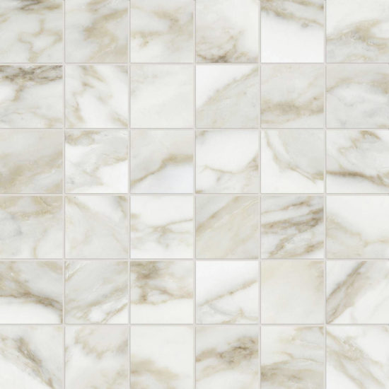 Amalfi Calacatta Honed 2X2 Mosaic | Gramercy Kitchen and Bath
