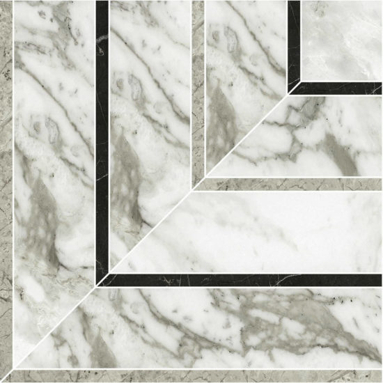 Arabescato Verona Honed Picco Mosaic | Gramercy Kitchen and Bath