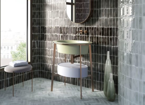 Aruba Coal Gloss 2x6 | Gramercy Kitchen and Bath