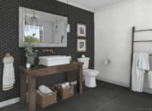 Ashland 3" Hexagon Black Mosaic | Gramercy Kitchen and Bath