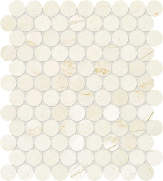 Avorio Crema 1.25 Penny Round Mosaic | Gramercy Kitchen and Bath