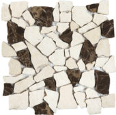 Beige/Brown Mini Opus Interlocking Mosaic | Gramercy Kitchen and Bath