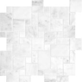 Bianco Venatino Mini Versailles Polished Mosaic | Gramercy Kitchen and Bath