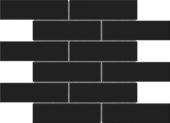 Black Brick Pattern Glossy Glazed Ceramic 2"x6" | Gramercy Kitchen and Bath