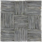Black Slate Multiple Square Interlocking Mosaic | Gramercy Kitchen and Bath