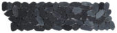 Black Sliced Matte Pebble Interlocking Border | Gramercy Kitchen and Bath