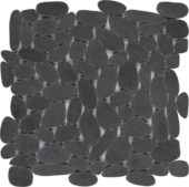 Black Sliced Reconstituted Pebble Interlocking Mosaic | Gramercy Kitchen and Bath