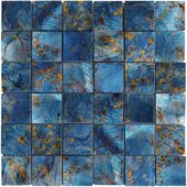 Blue Aluminum 2"x2" Mix Mosaic | Gramercy Kitchen and Bath
