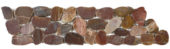 Brown Sliced Polished Pebble Interlocking Border | Gramercy Kitchen and Bath