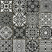Ceramic Patchwork Square Black & White Mosaic | Gramercy Kitchen and Bath