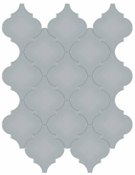 Cloud Blue Glossy Arabesque Mosaic | Gramercy Kitchen and Bath