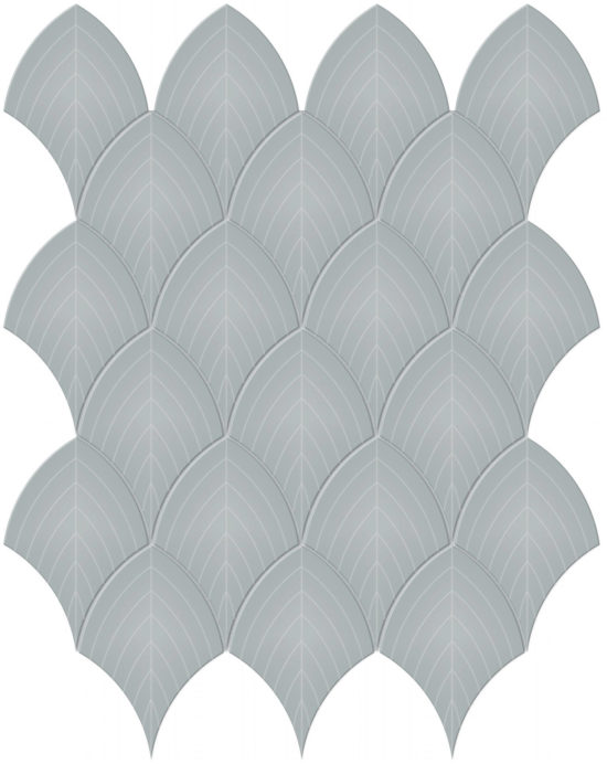 Cloud Blue Glossy Scallop Mosaic | Gramercy Kitchen and Bath