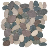 Color Xl Sliced Matte Pebble Interlocking Mosaic | Gramercy Kitchen and Bath