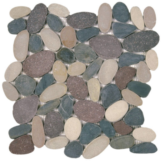 Color Xl Sliced Matte Pebble Interlocking Mosaic | Gramercy Kitchen and Bath