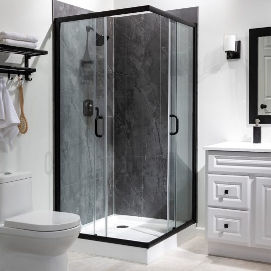 Cracked Slate Shower Wall Kit 36x60x78 | Gramercy Kitchen and Bath